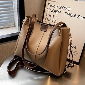 Fancy Lady Tas met grote capaciteit Damestas Trendy herfst- en winterbreedband crossbodytas Hot Style draagbare draagtas met enkele schouder one size bruin