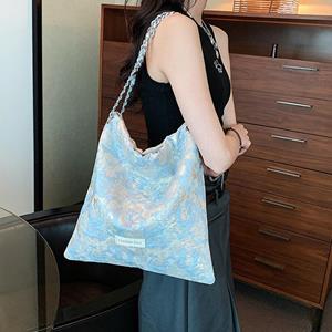 Fancy Lady Nieuwe retro brokaat jacquard ketting schoudertas casual kleine frisse textuur damestas mode crossbody tas one size roze