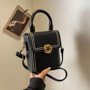 Fancy Lady High-end Retro Box Tas voor Vrouwen 2024 Nieuwe Mode Draagbare Schoudertas Veelzijdige Casual Woon-werkverkeer Crossbody Tas one size bruin