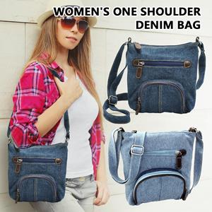 Linglong Vrouwen Casual Schouder Denim Tas Verstelbare Multi Pocket Crossbody Tassen One Size