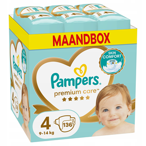 Pampers  Premium Care - Maat 4 - Maandbox - 136 stuks - 9/14 KG