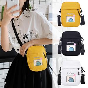 Constantine Kleine vierkante tas zomer vintage meisje crossbody tas canvas schattige student Japanse internet rode schoudertas One Size zwart