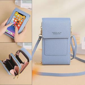 AI Supermarket Dames Crossbody Touchscreen Tas - Mini Telefoonhouder & Muntenbeurs met Rits rood