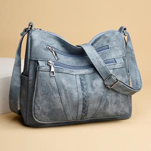 HUANZI BAG New Women's Summer Fashionable Casual Middle-aged  Elderly Mother Bag Large Capacity Simple Versatile High-end Feeling Crossbody Bag 33x12x27cm zwart