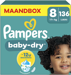 Pampers  Baby Dry - Maat 8 - Maandbox - 136 Stuks - 17+ KG