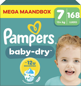 Pampers  Baby Dry - Maat 7 - Mega Maandbox - 168 stuks - 15+ KG