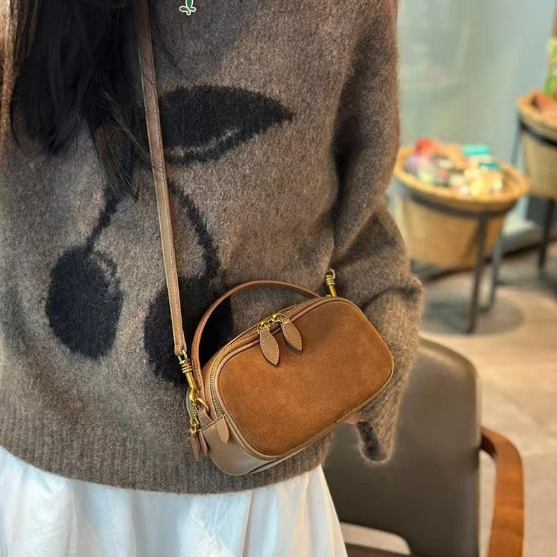 Sports Trend Bag Echte leren damestas Retro mode handtas Niche crossbody tas Hoogwaardige textuur schoudertas