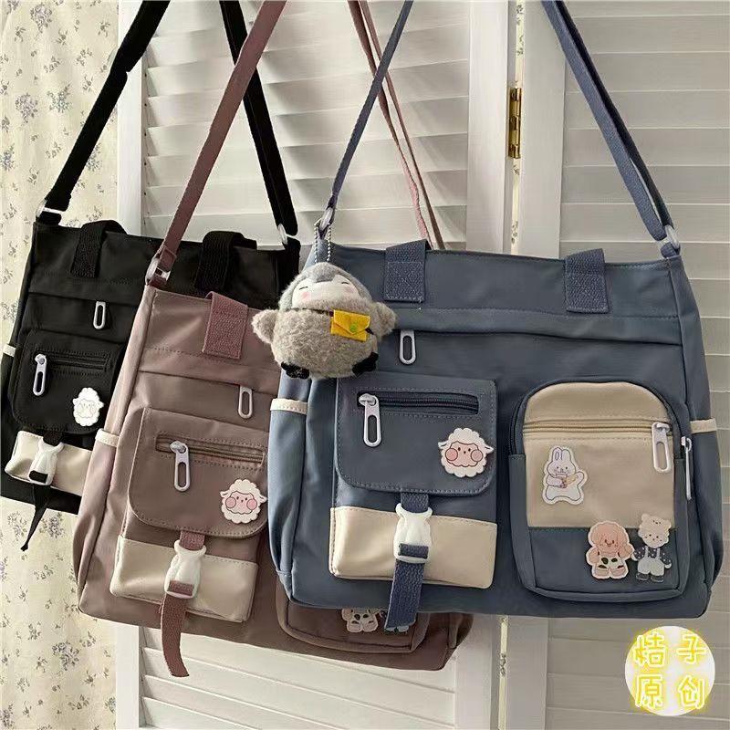 Warm clothes family mode Mode Canvas Vrouwen Handtassen Schoudertas Japanse Studenten Crossbody Schooltassen voor Meisjes Stevige Nylon Dames Messenger Bag