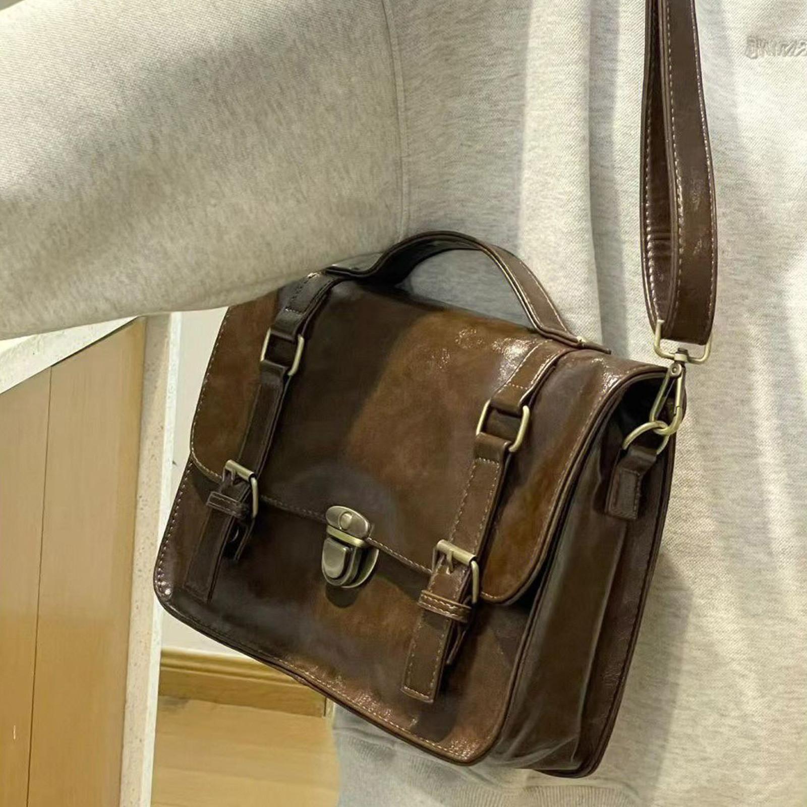Master key Winter Vintage Buckle Mailman Bag, Uniformtas, Casual Class Bag, Modieuze Aktetas, Crossbodytas One Size koffie