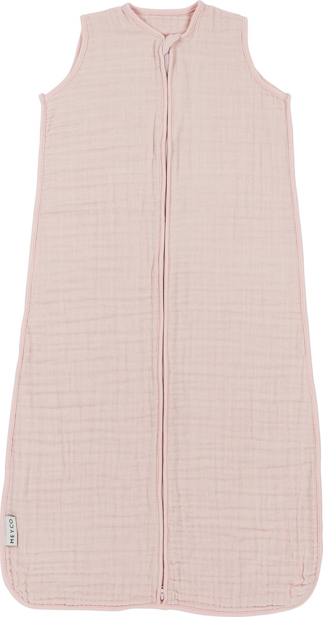 Meyco Baby Uni baby zomerslaapzak - pre-washed hydrofiel - soft pink - 110cm - 0.5 TOG