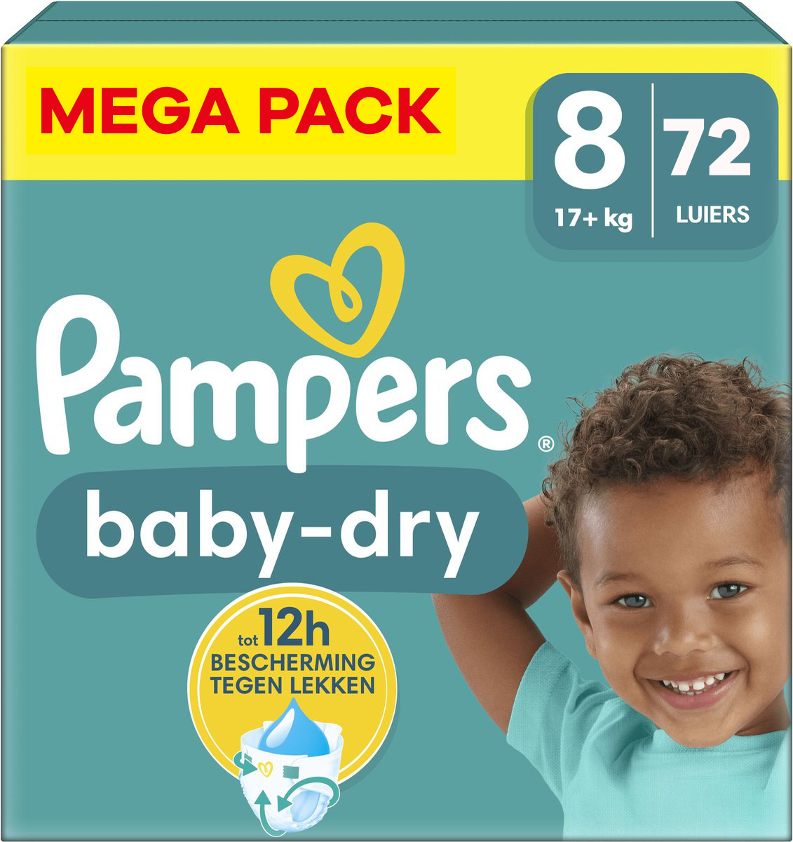 Pampers  Baby Dry - Maat 8 - Mega Pack - 72 luiers - 17+ KG
