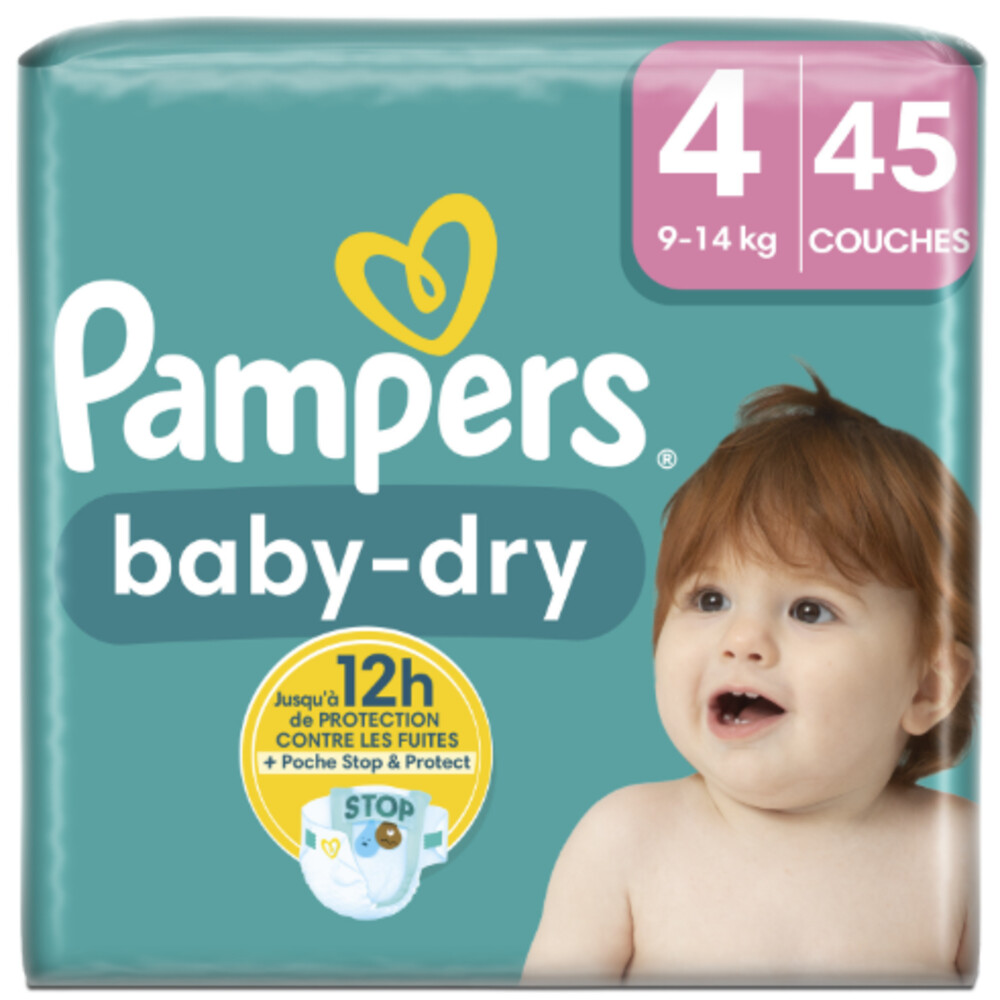 Pampers 2x  Baby Dry Luiers Maat 4 (9-14 kg) 45 stuks