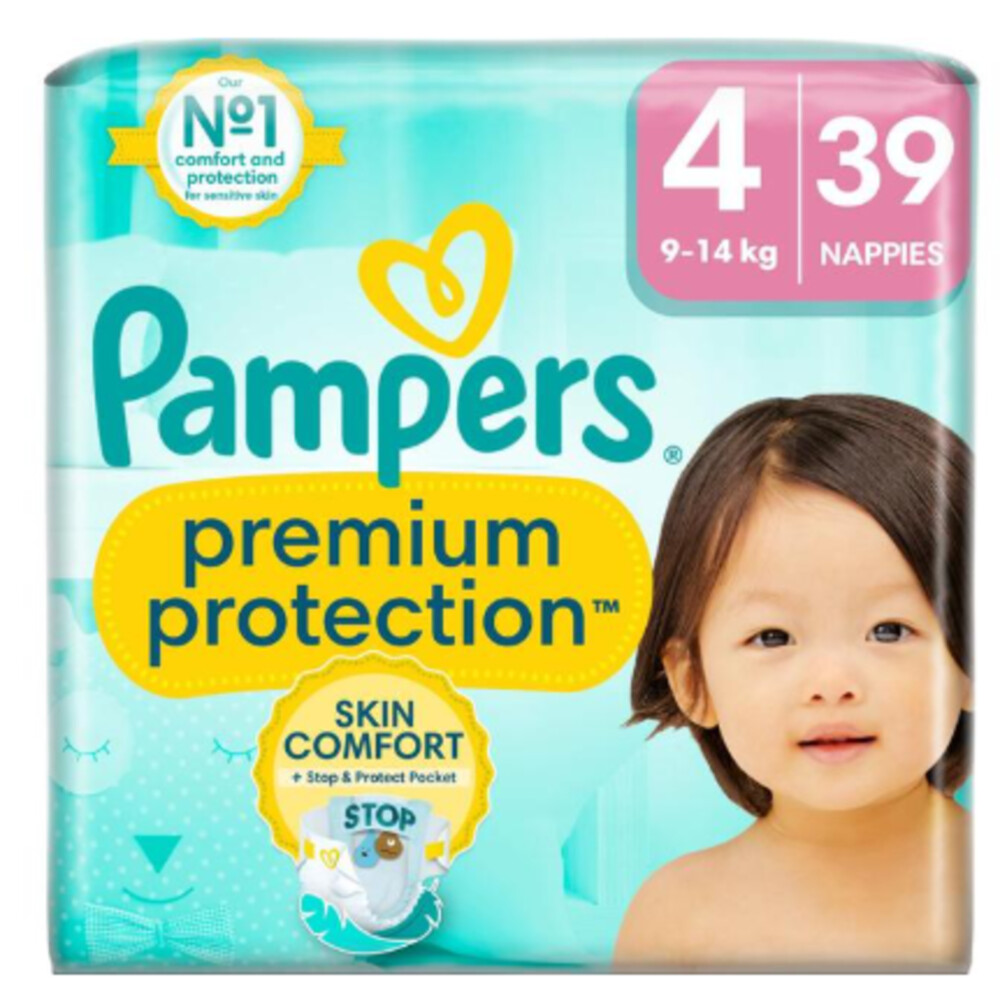 Pampers Premium Protection Luiers Maat 4 (9-14 kg) 39 stuks