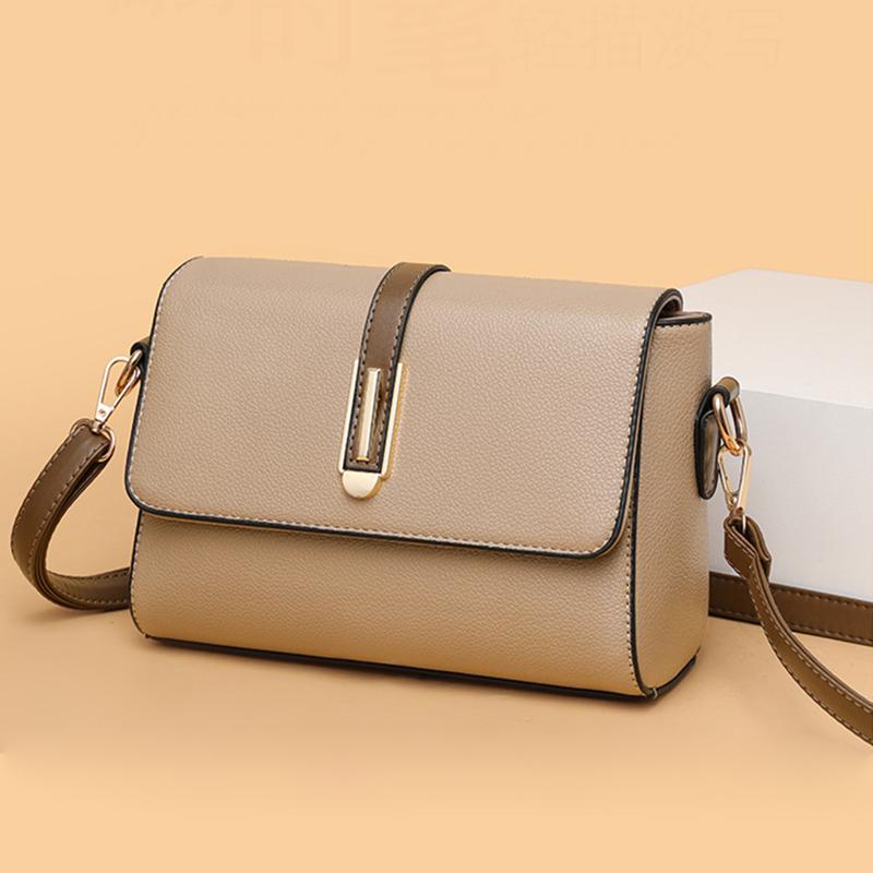 Yogodlns Lente Nieuwe Mode Crossbody Tas Zacht PU Leren Messenger Bag Veelzijdige Sling Schouder Dames Tas Kleine Handtassen 22x9.5x16cm beige