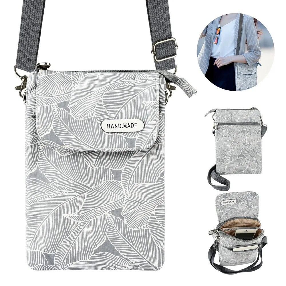 Mango Event Idyllisch Bladstof Messenger Mobiele telefoontas Hoes Schoudertas Portemonnee Etui Handtas Portemonnee Damestas Tote Bag 2022 grijze kleur