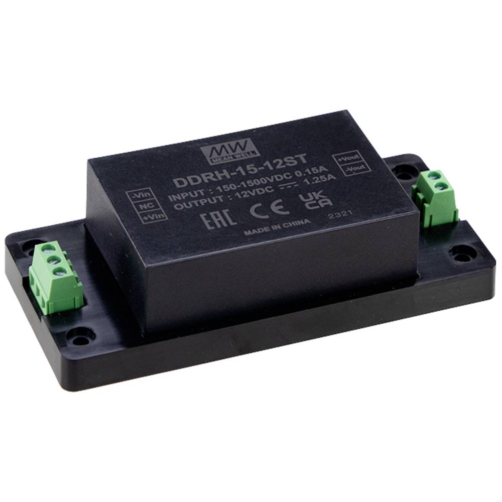 MW Mean Well DDRH-15-24ST DC/DC-converter, component 24 V/DC Aantal uitgangen: 1 x Inhoud: 1 stuk(s)