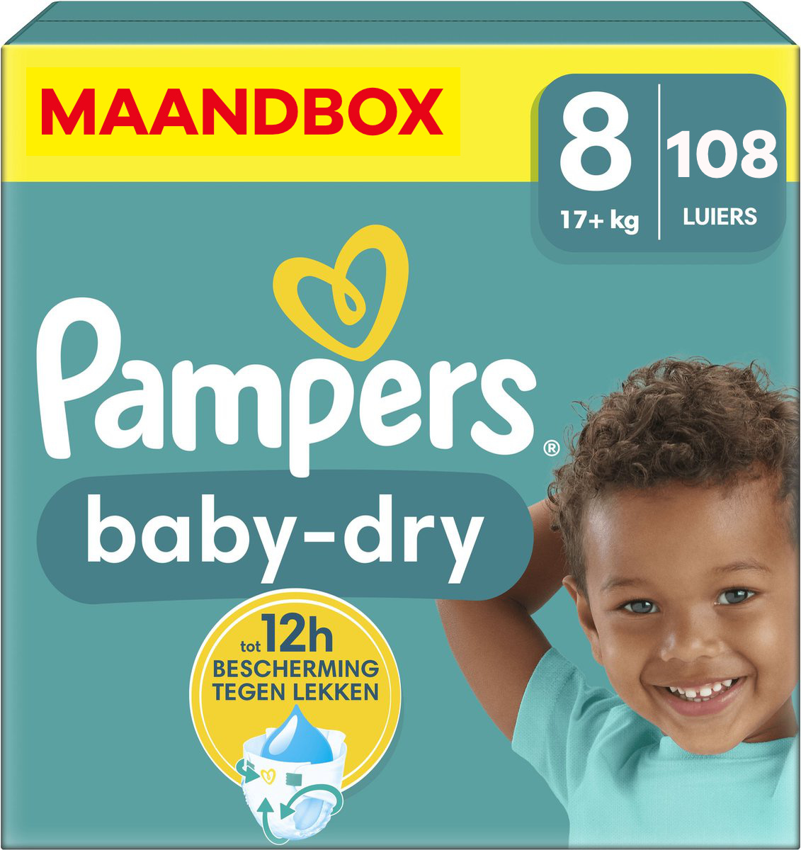 Pampers  Baby Dry - Maat 8 - Maandbox - 108 luiers - 17+ KG