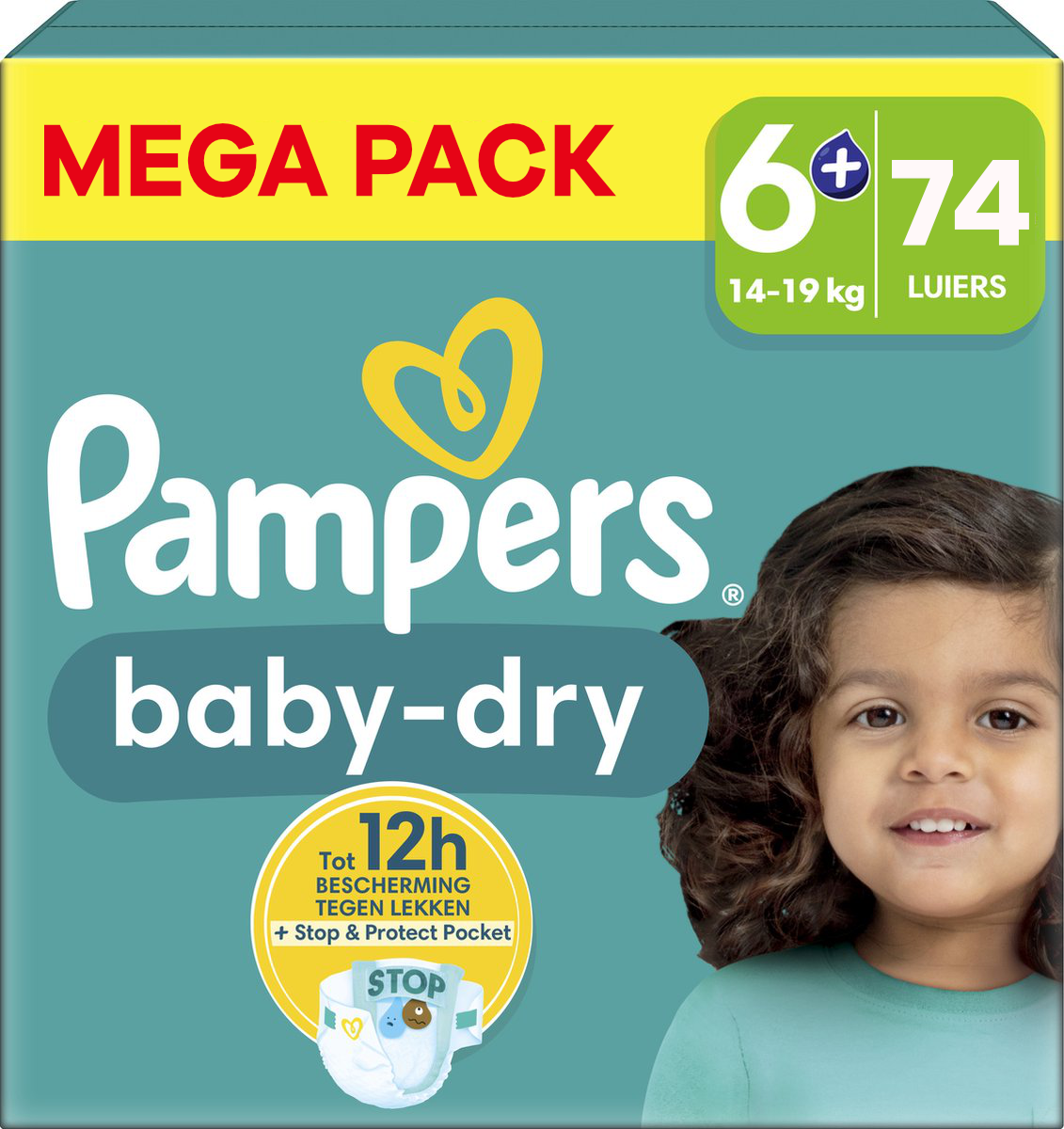 Pampers  Baby Dry - Maat 6+ - Mega Pack - 74 luiers - 14/19KG