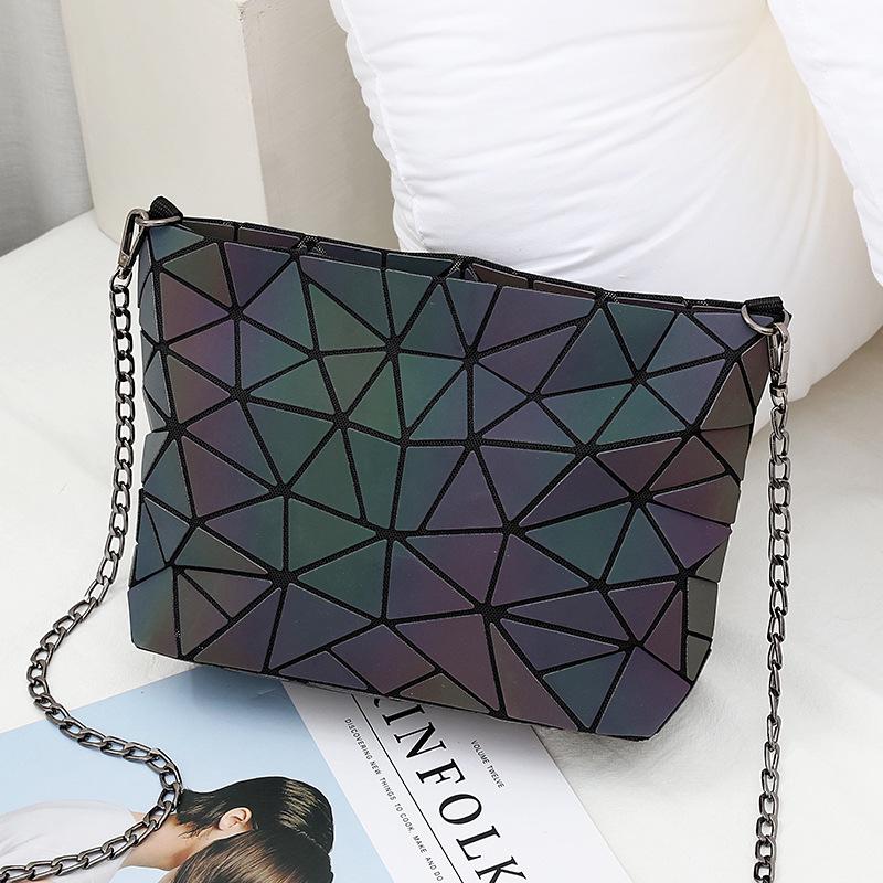 Fashion Digital Cart Messenger Bag Dames Kettingtas Mode Lichtgevende Geometrische Sling Bag Schouderband Vrouwelijke Bolsas Feminina 2 zwart