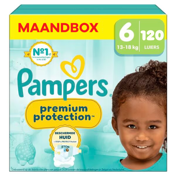 Pampers  Premium Protection - Maat 6 - Maandbox - 120 Stuks - 13-18 kg