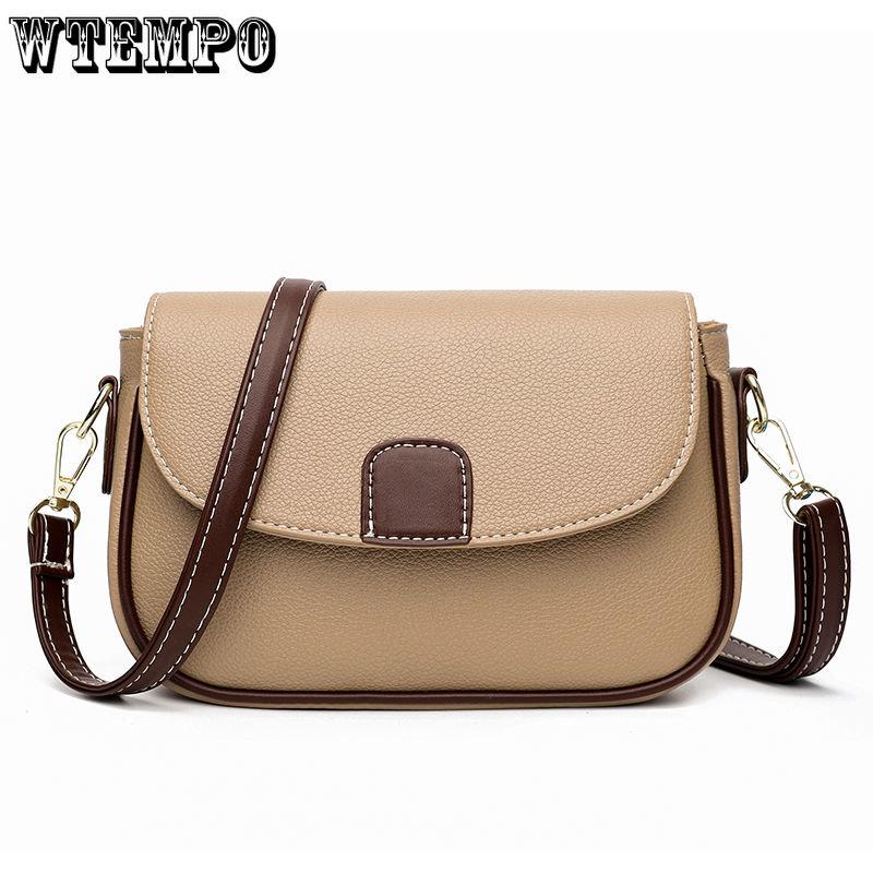 WTEMPO Dameshandtas Honderd Casual Crossbody Tas Mode Dames Schoudertas Botsing Kleur Handtas 21*5.5*15cm zwart