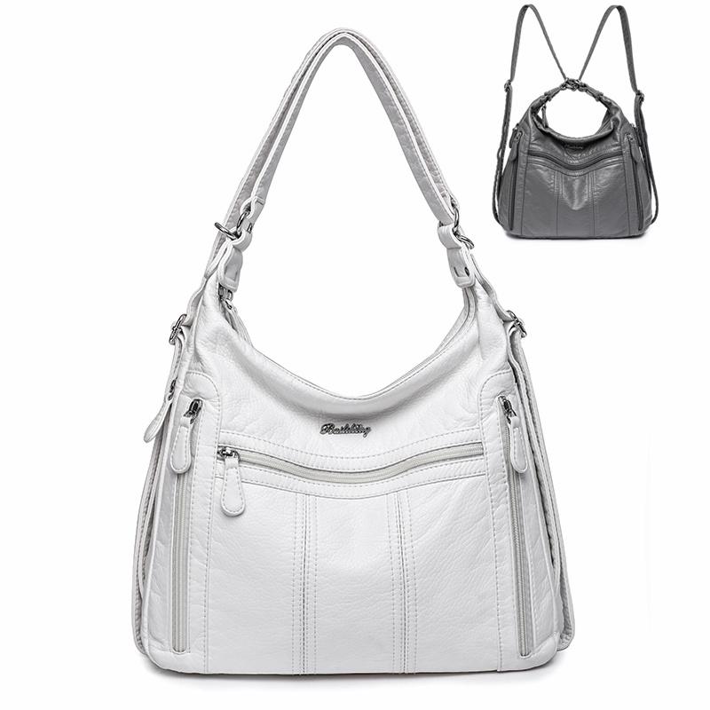 RUWB BAGS Hoge kwaliteit grote capaciteit 3 in 1 vrouwenrugzak luxe zachte leren schoudertas crossbody tas voor vrouwen mode dames handtas tas roze
