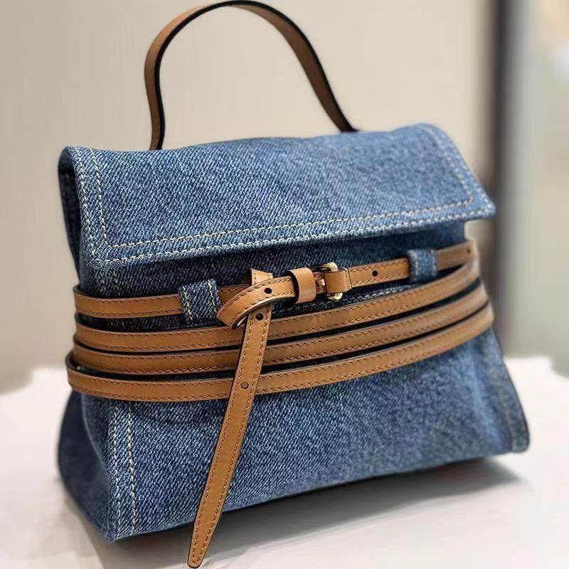 Sports bag Kleine jeanstas Schoudertas Denim Blauwe Handtassen Dames Oksel Vrouwelijke Vakantie Tote Merk Designer