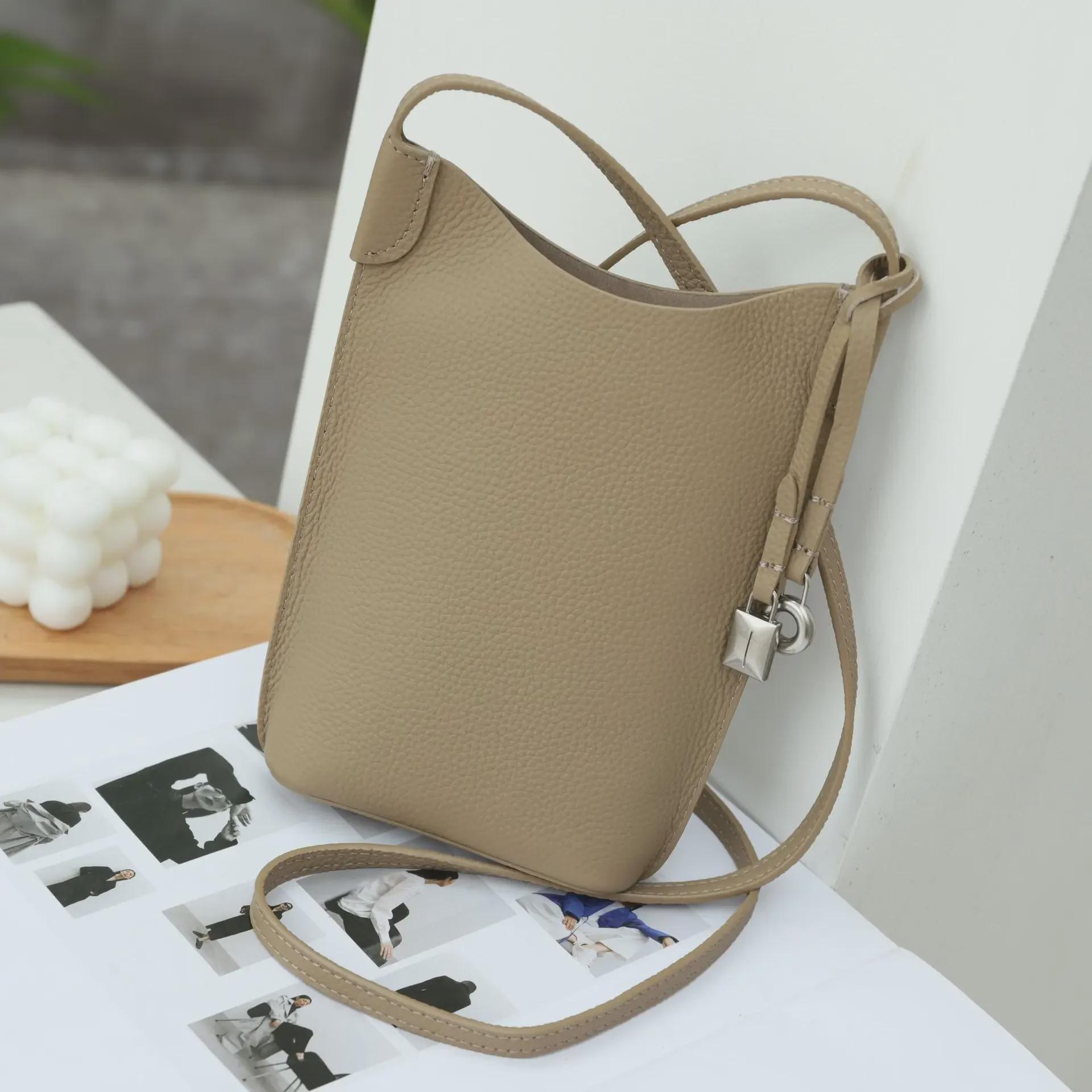 VantaGoods Echte leren dames casual mobiele telefoon crossbody tas 12cm Length x 5cm Width x 20cm Height