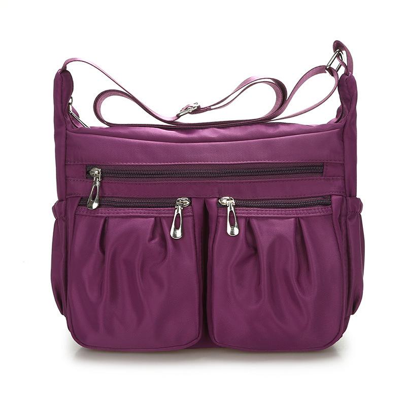 NK39UR Casual Nylon Tas Messenger Schoudertassen Waterdichte Multilayer Tas Vrouwen Moeder Casual Tas Handtassen 26*9*20cm zwart