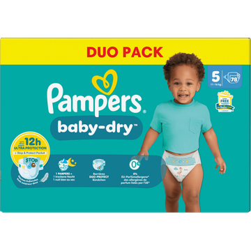 Pampers ampers BabyDry Maat 5, 78 Luiers bij Jumbo