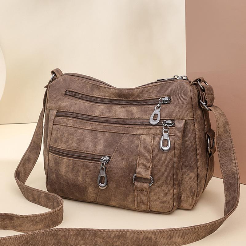 Kuluosidi Moedertas Vintage Dames Schouder Crossbody Tas Multi-Pocket Dames Mobiele Telefoon Tas kaki