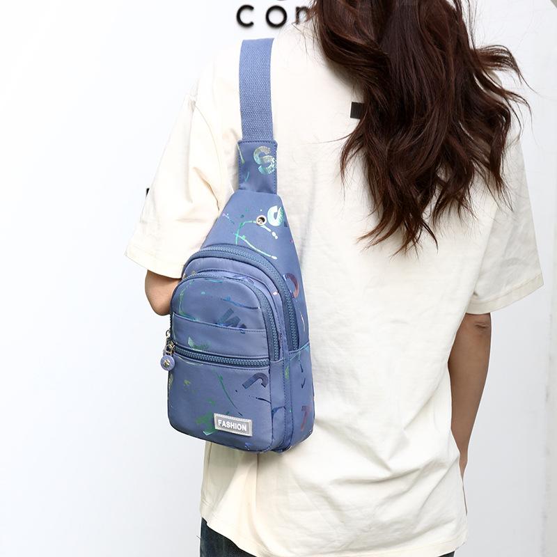 KULUOSIDI BAG Oxford Borsttas Crossbodytas Letterprint Dames Schoudertas zwart