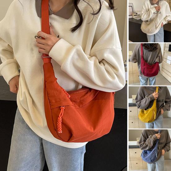 Piaoliangwa Dames crossbodytas met verstelbare riem, grote capaciteit, Dumplingtas met ritssluiting, multi-pocket ontwerp, schoudertas voor dagelijks gebruik grijs