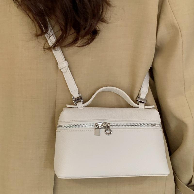 VIA ROMA Modieuze Vierkante Doos Tas Commuter Handgedragen Kleine Tas Crossbody Enkele Schoudertas wit