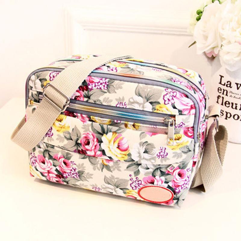 Yogodlns casual canvas schoudertas met bloemenprint handtassen voor dames 26cm*19cm*7cm donkerblauwe kleur