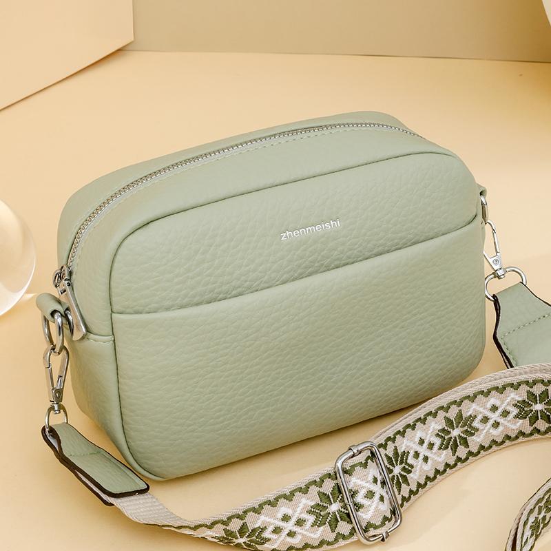 Kuluosidi Effen kleur dames schoudertas zachte leren forensen crossbody tas eenvoudige kleine vierkante tas blauw
