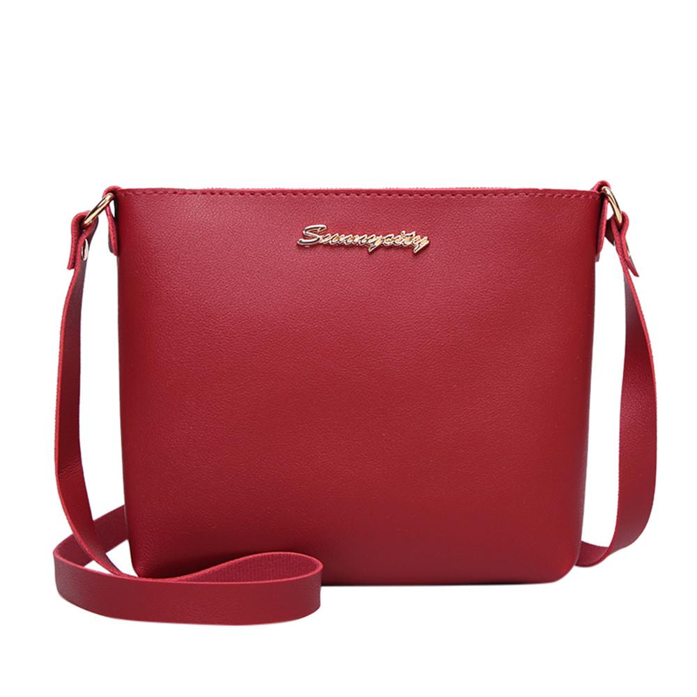 Automobiles11 Damesmode Effen Kleur Messenger Bag Crossbody Tas Telefoon Munttas rood
