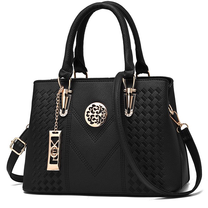 Valenkuci Global Mall Schoudertassen voor vrouwen Zomer Strandtas Vrouwelijke Plaid Mode Casual Messenger Bag Bedrukking Koreaanse Tote zwart
