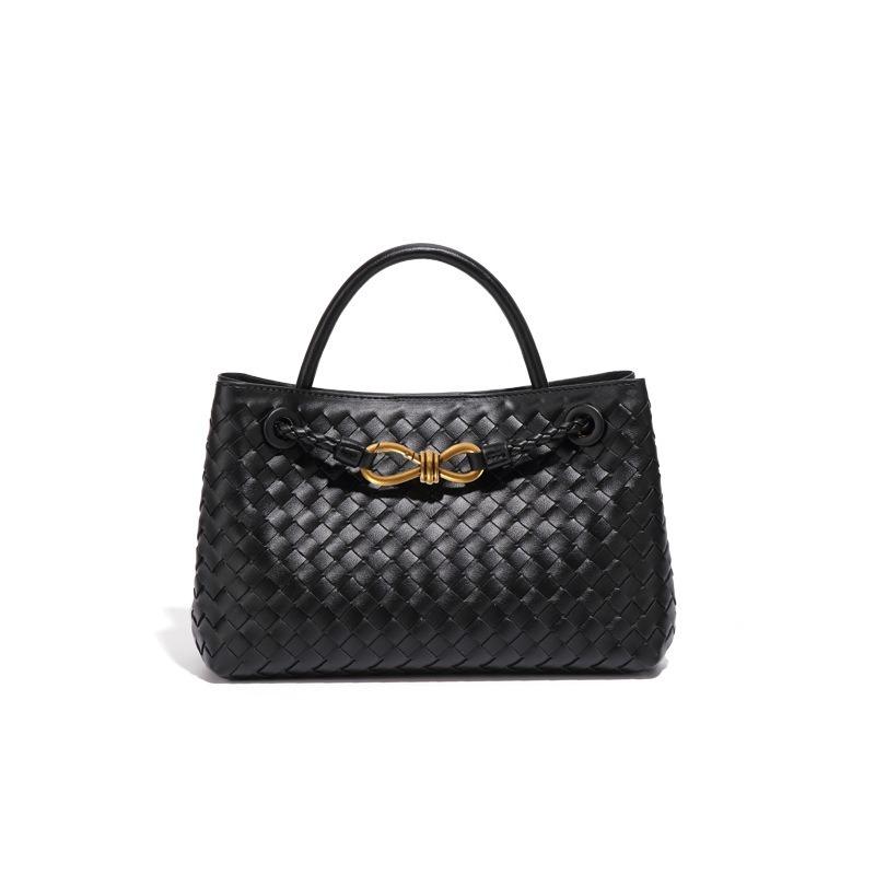 VIA ROMA Stijlvolle horizontale handgeweven tas voor dames, casual, grote capaciteit, enkele schoudertas, crossbodytas, forensentas, premium handtas One Size