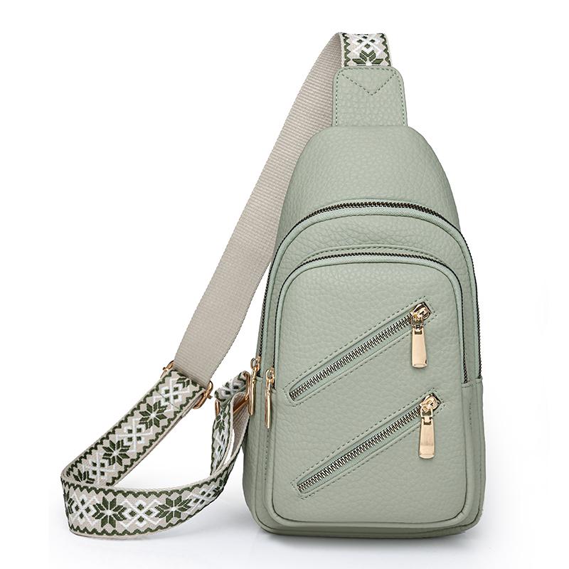 Kuluosidi Leren borsttas Crossbodytas voor dames groen