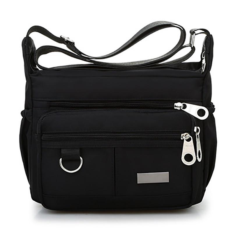 A fashionable clothing Vrouwen tas waterdichte Oxford stoffen tas multi pocket messenger handtas canvas schoudertas multifunctionele crossbody tassen zwart