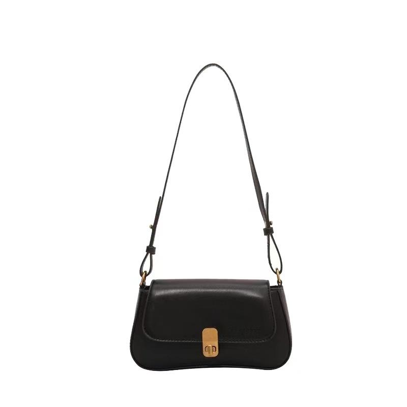 JMG Bags Modieuze textuur Zwarte tas Onderarmtas voor vrouwen met niche Veelzijdige retro een-schouder diagonaal straddle tas in de zomer