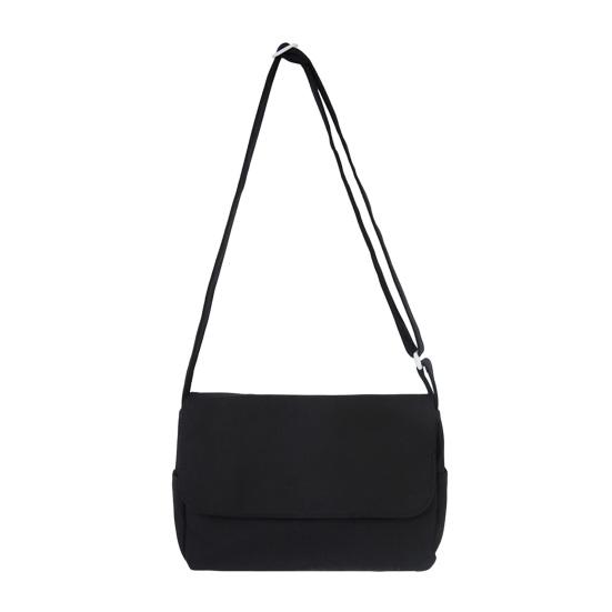 Jiantengxujm Vrouwen Crossbody Tas Verstelbare Band Japanse Preppy Stijl Effen Kleur Grote Capaciteit Ritssluiting Studenten Reis Werk Pendeltas zwart
