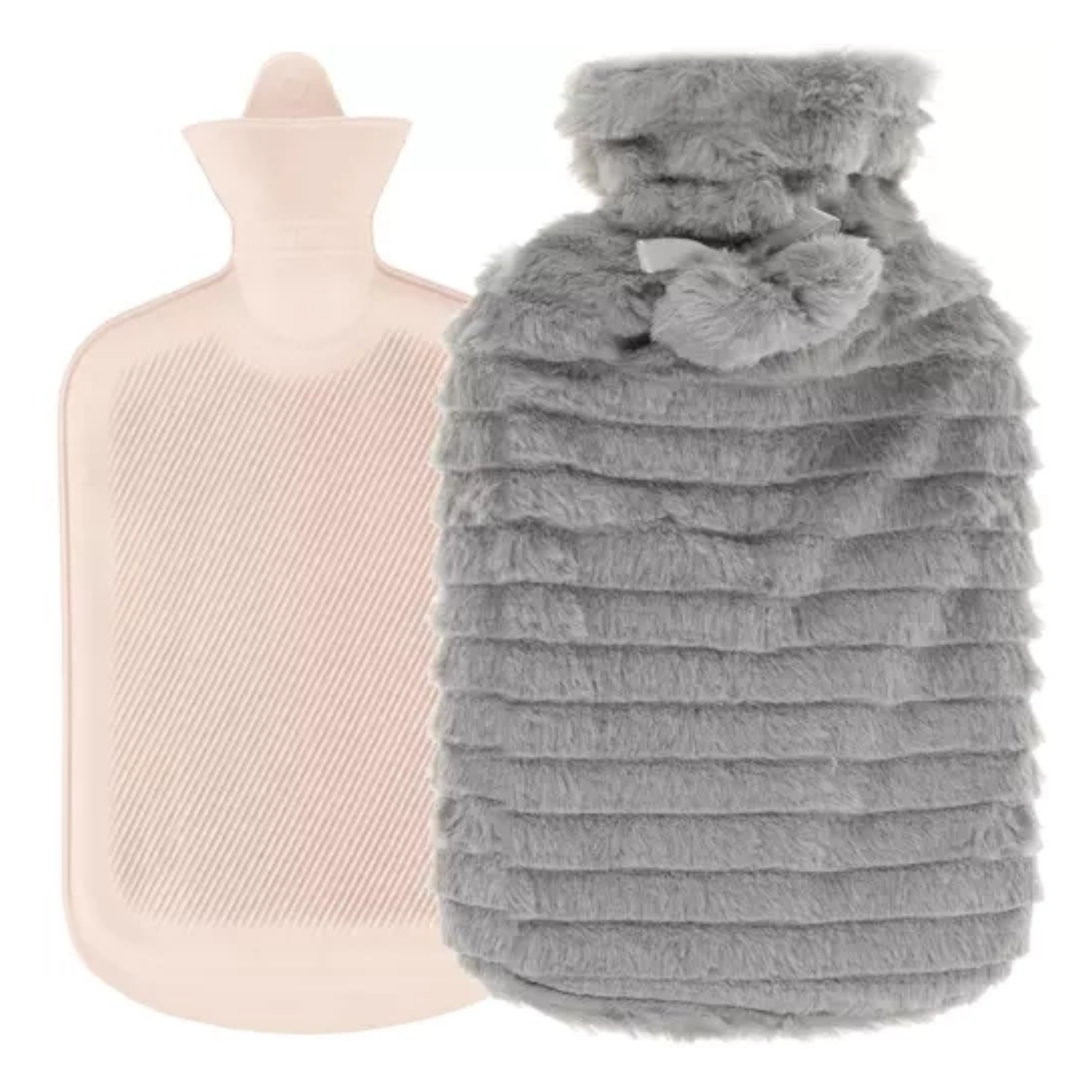 Ruhhy Kruik Lizzy - pluche/rubber - 2000ml - kruik met pluche hoes - winter kruiken -