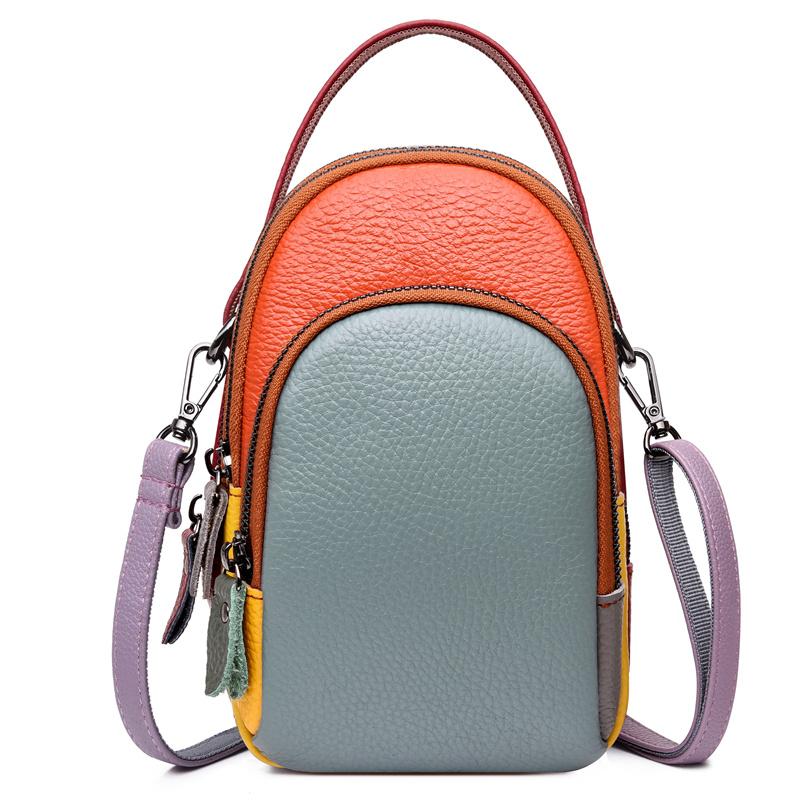 Your favorite bag Dames handtas Kleur lederen schoudertas Mode Luxe Vrouwelijke Messenger Bag Designer Mini Mobiele telefoontassen en portemonnees blauw