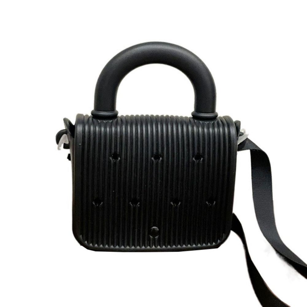 Shunhong Top Handle Waterproof Beach Bag Adjustable straps Small Shoulder Bag EVA Handbags With Hole  Summer zwart