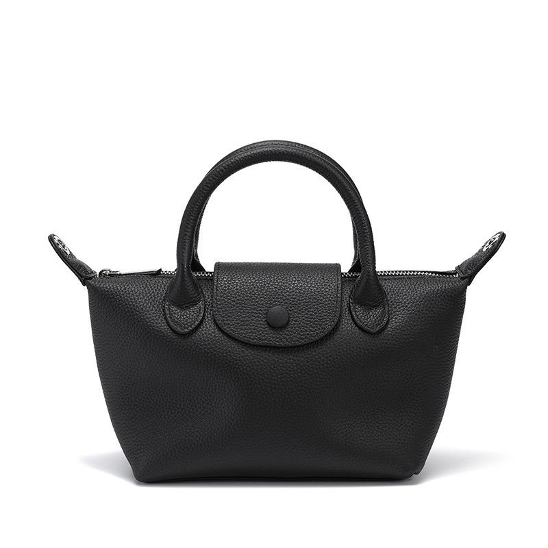 VIA ROMA Crossbody tas hoofdlaag koeienhuid enkele schoudertas vrouwen all match senior sense lychee graan handtas zwart