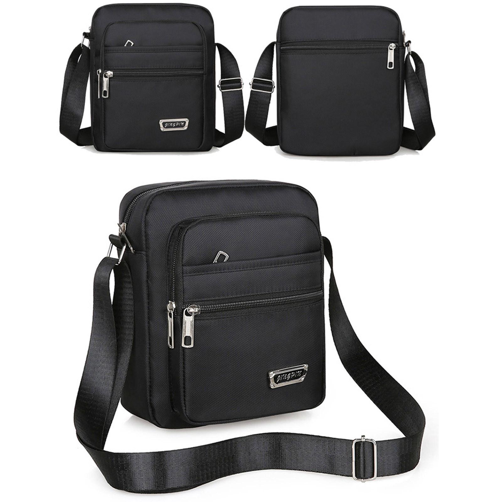 Xingben Two Zeslaags waterdichte ritssluiting met enkele schouder Messenger Bag Zakelijke tas Portemonnee One Size zwart
