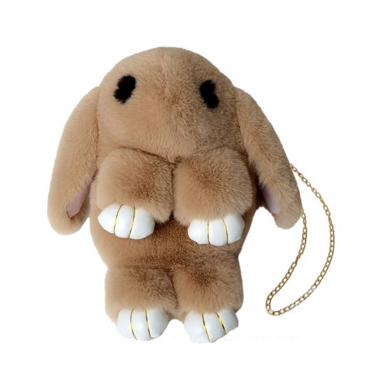 Shoesmith Messenger Bag Cartoon Bunny Shapr Harig Pluizig Soft Touch Pluche Ketting Schouderband Grote Capaciteit Ritssluiting Dame Schoudertas Crossbody Tas