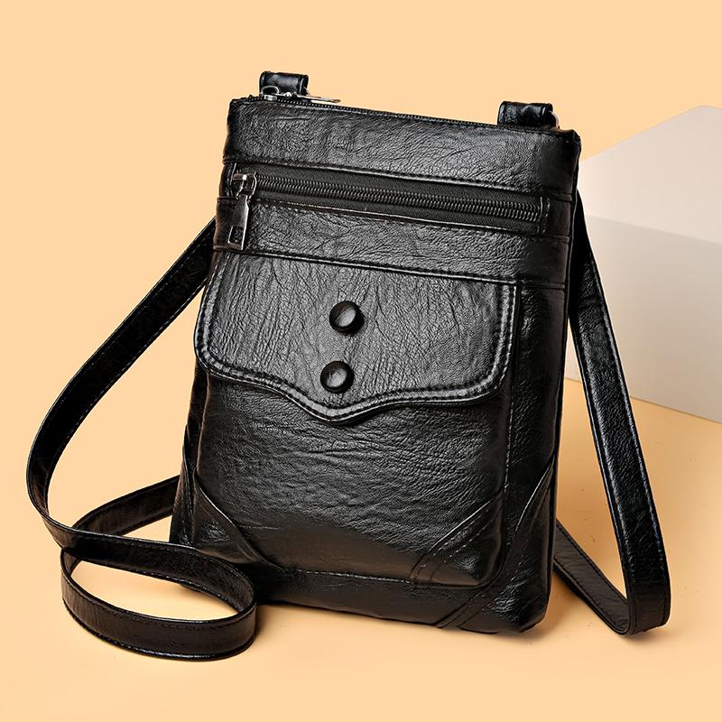 RUWB BAGS Mode kleine PU leren crossbody tassen voor vrouwen 2024 Winter schoudertas clutch Bolsas dames telefoon portemonnees en handtassen zwart